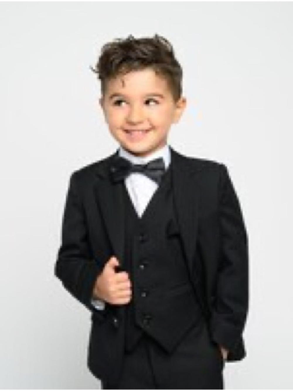 Boys 5-Piece Black Formal Suit